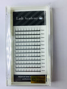 LASH ACADEMY 4D D CURL LONG STEM PRE FANNED VOLUME LASHES 0.07 8mm-15mm