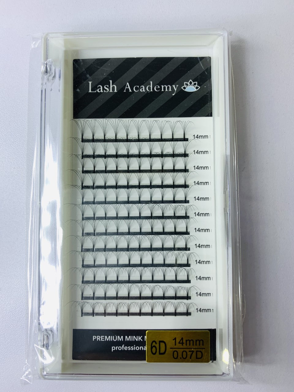 LASH ACADEMY 6D D CURL LONG STEM PRE FANNED VOLUME LASHES 0.10 8mm-15mm
