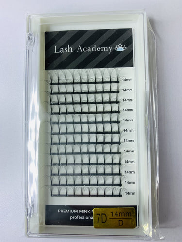 LASH ACADEMY 7D D CURL LONG STEM PRE FANNED VOLUME LASHES 0.07 8mm-15mm