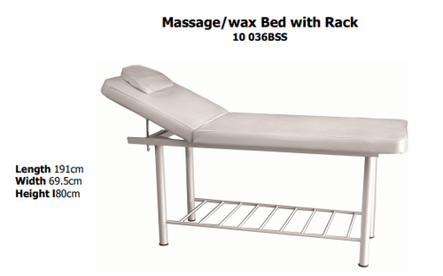 MASSAGE/WAX BED WITH RACK WHITE