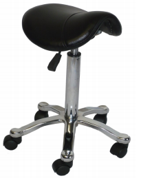 STOOL BLACK SADDLE WITH ALUMINIUM BASE