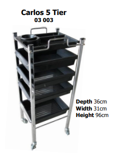 CARLOS 5 TIER Hairdressing Trolley