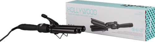 HOLLYWOOD TOURMALINE CERAMIC TRIPLE BARREL WAVER