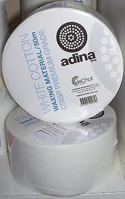 ADINA White Cotton Waxing Material Roll 50m