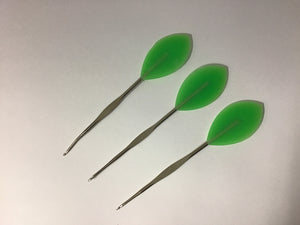 Crochet Hook With Green Rubber Leaf