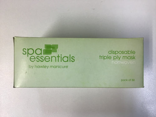 HAWLEY Spa Essentials Disposable Triple Ply Mask Non Woven