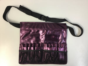 Make Up Brush Kit Holder Bag Purple 20 Pockets With Waist Strap
